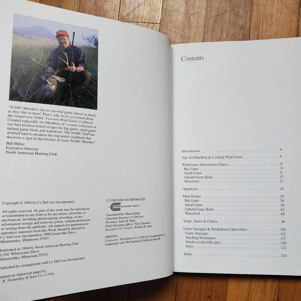 North American Hunting Club Wild Game Cookbook Hardcover vintage‎ NAHC